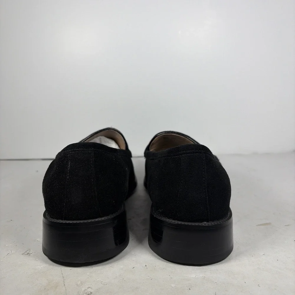 Size 7.5 Zengara Black Suede Leather Bit Loafers Z300691